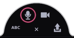 Screenshot of the microphone comment button