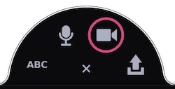 Screenshot of the camera comment button