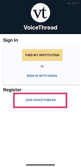 Screenshot of Join VoiceThread button