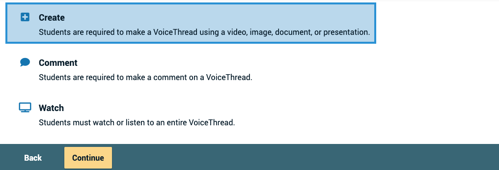 how to create a voicethread assignment